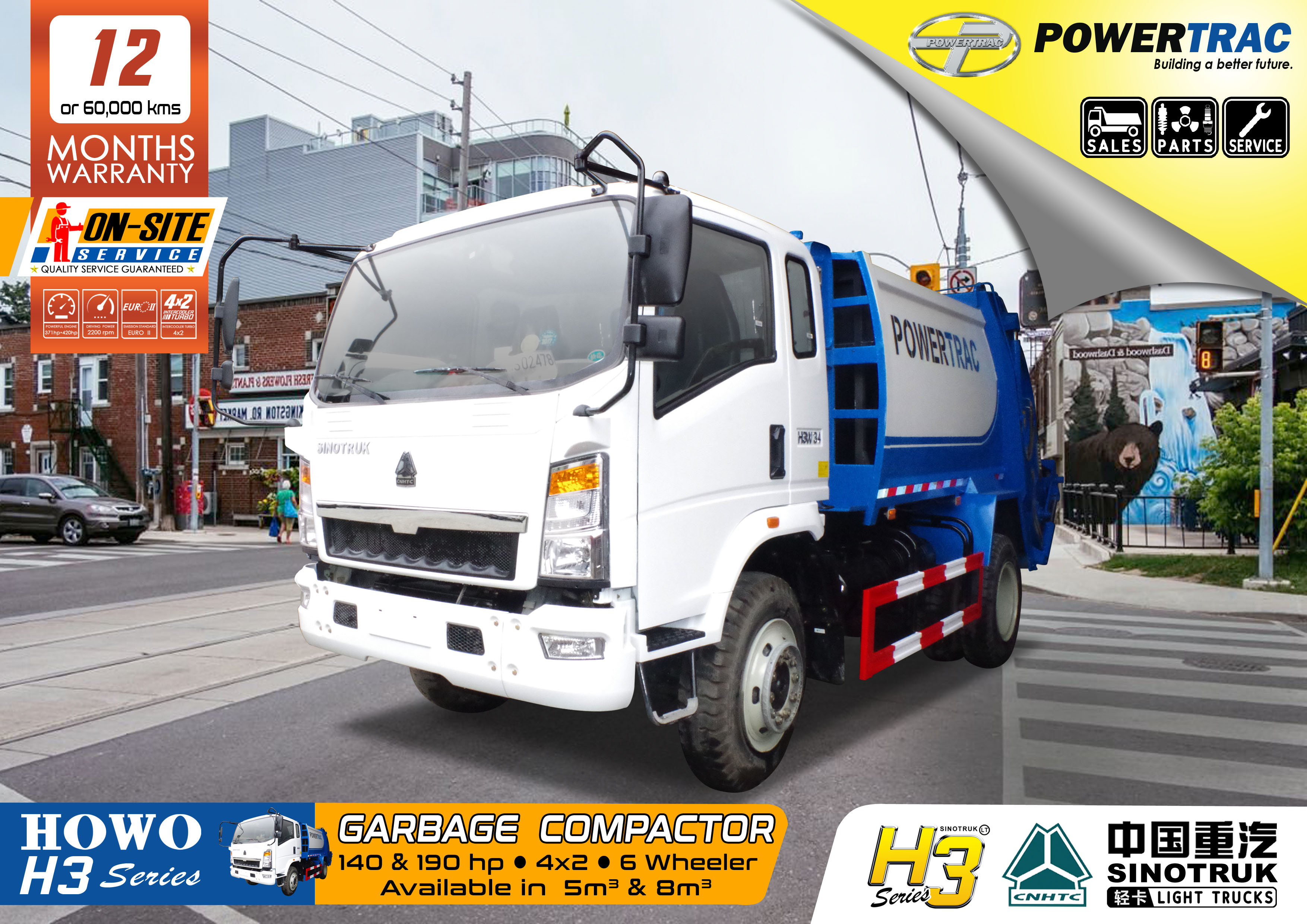 Howo H3 Garbage Compactor Powertrac Building a Better Future.