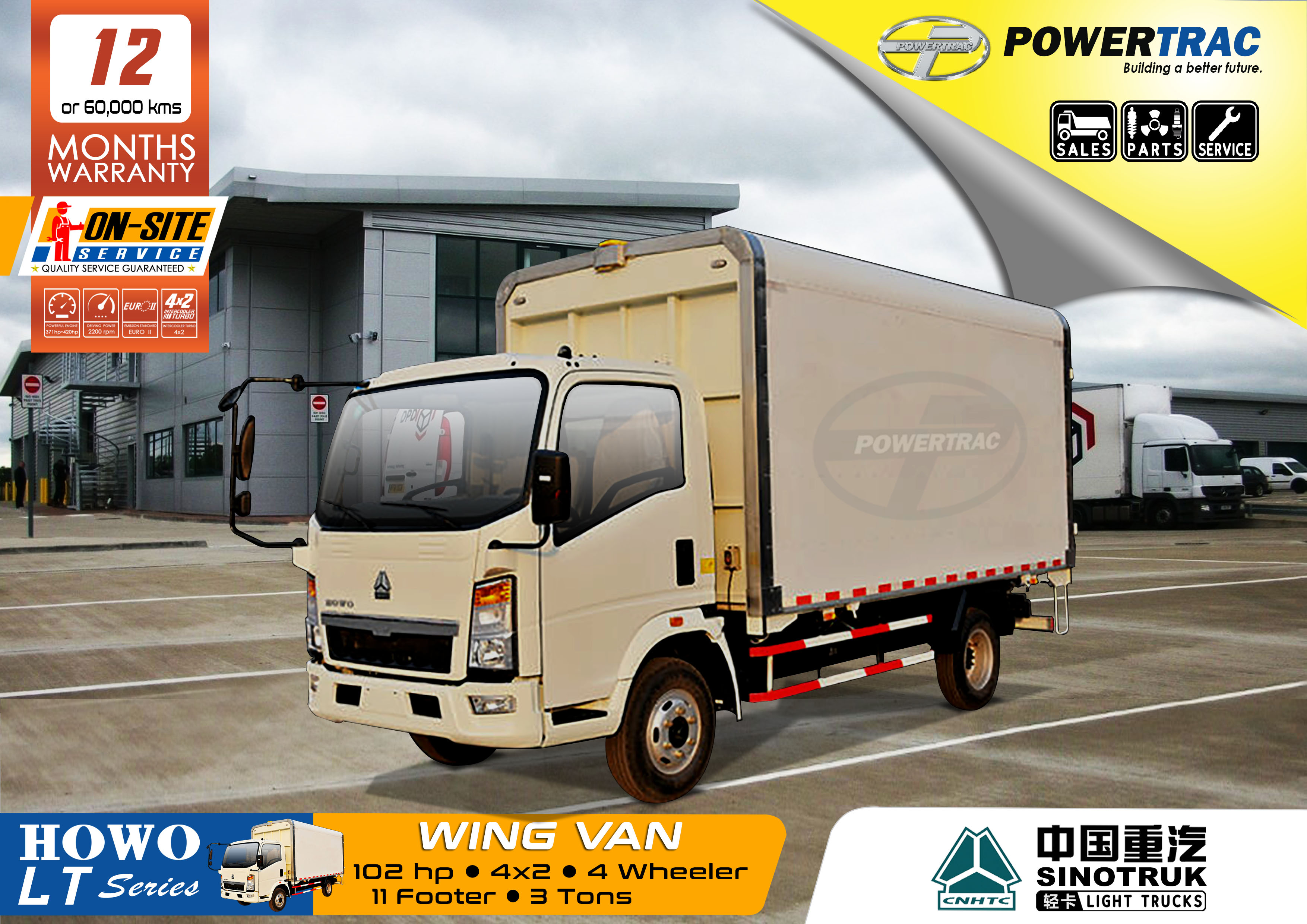 HOWO LT Wing Van Powertrac Building a Better Future.